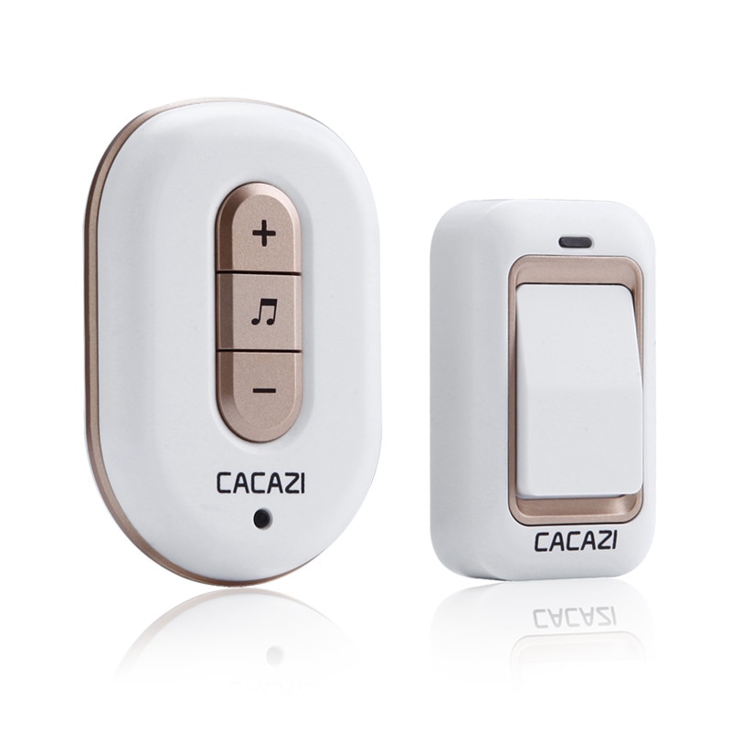 CACAZI X8-1V1 US Plug Geen Batterij Nodig Draadloze Deurbel Waterdicht Smart Deurbel Draadloze AC110V-220V 1 Drukknop 1 Ontvanger