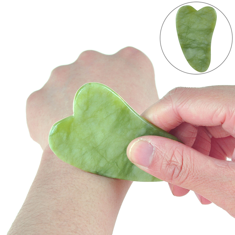 Naturlig jade sten guasha board massage værktøj spa terapi guasha massager antistress kropspleje skrabebræt