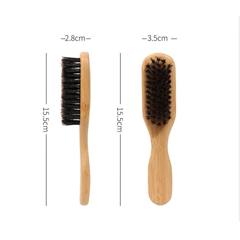 Houten Handvat Varkenshaar Baard Borstel Scheren Tool Haarborstel Houten Gebogen Mannen Baard Scheerkwast Kapper Snor Borstels: Rood