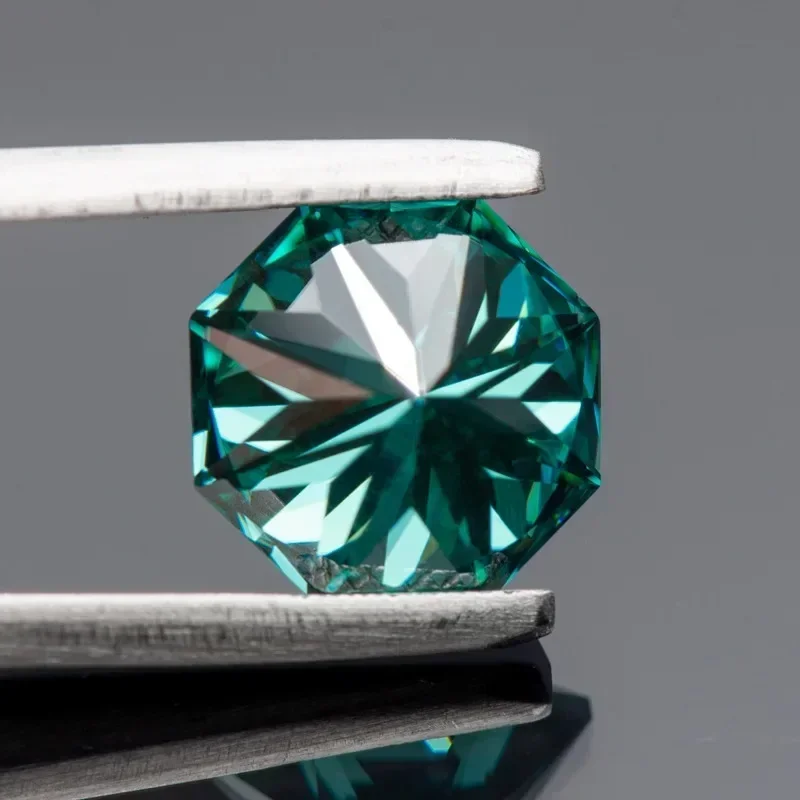 Moissanite stenen achthoek 8 pijlen vorm smaragdgroen natuurlijke kleur Lab Grown edelstenen voor sieraden maken met GRA-certificaat
