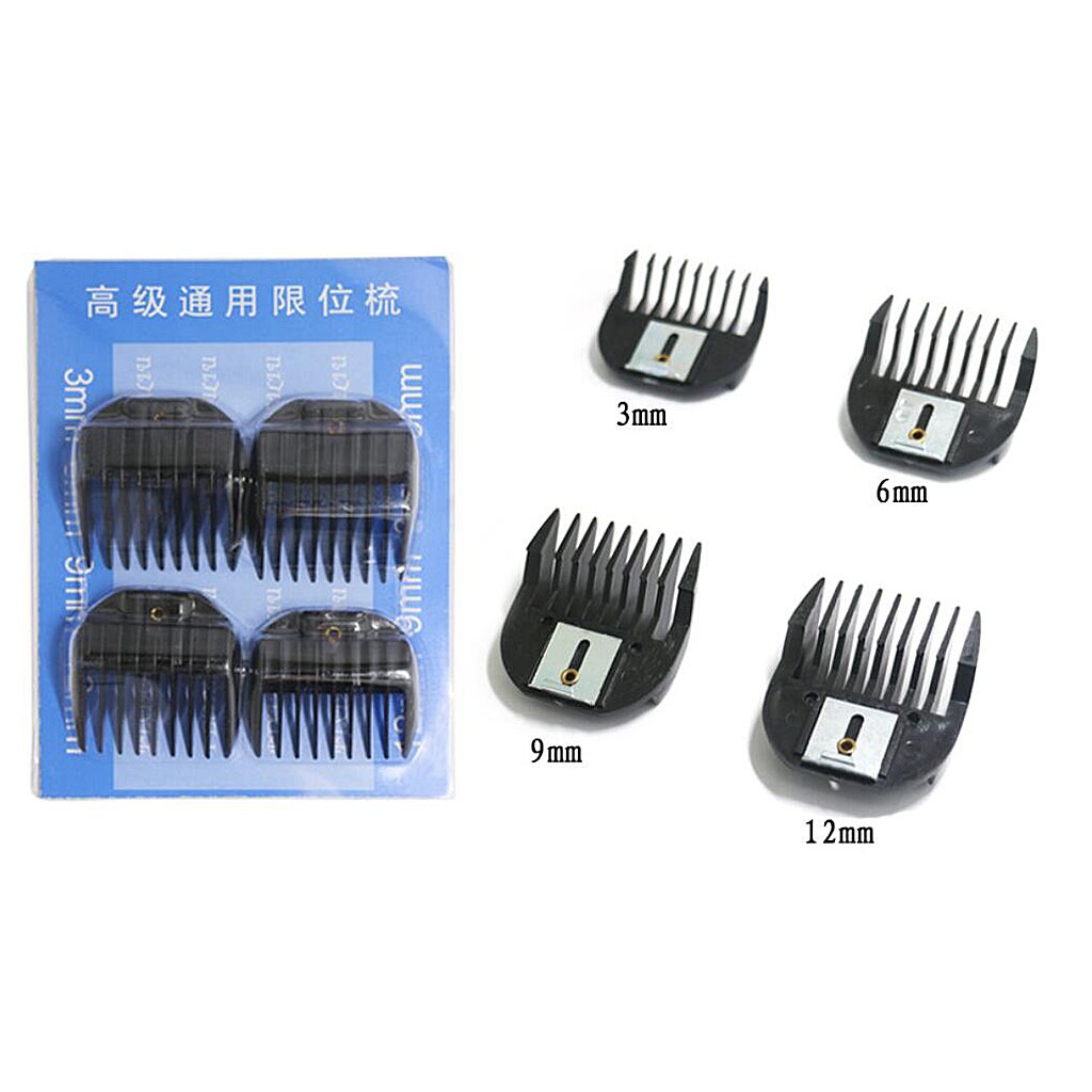 4x 3/6/9/12mm Hair Clipper Limit Guide Comb Size Replacement