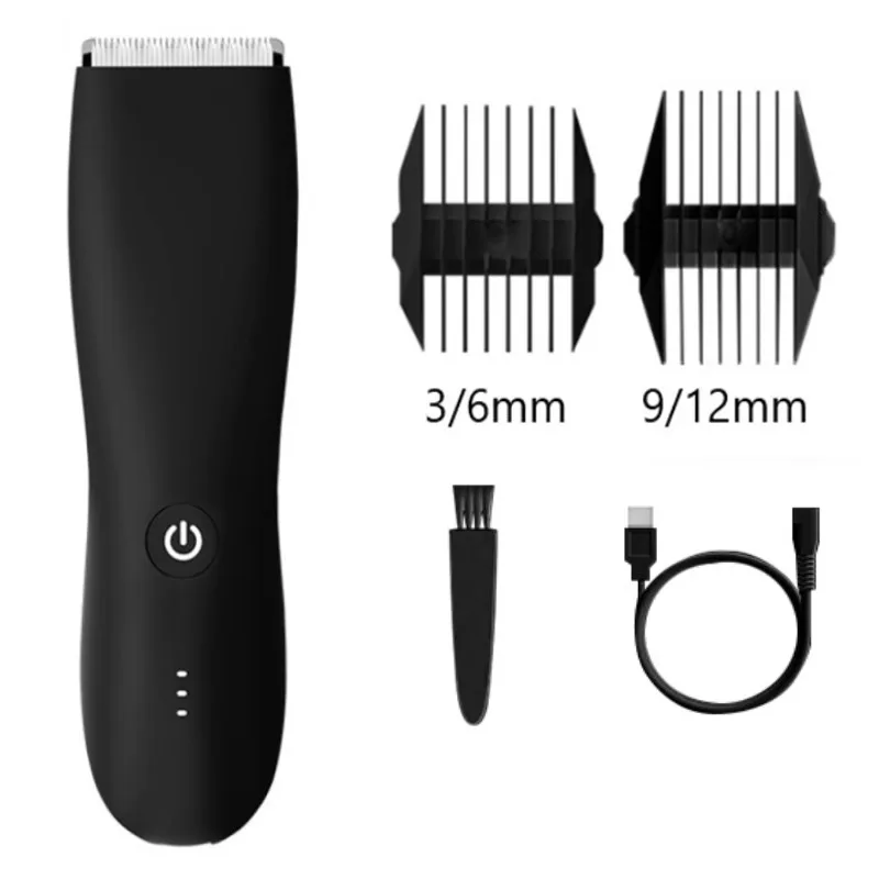 Body Hair Trimmer Shaver For Men Ball Trimmer For Groin Pubic Replaceable Ceramic Blade Groomer Electric Razor Waterproof Clippe: black