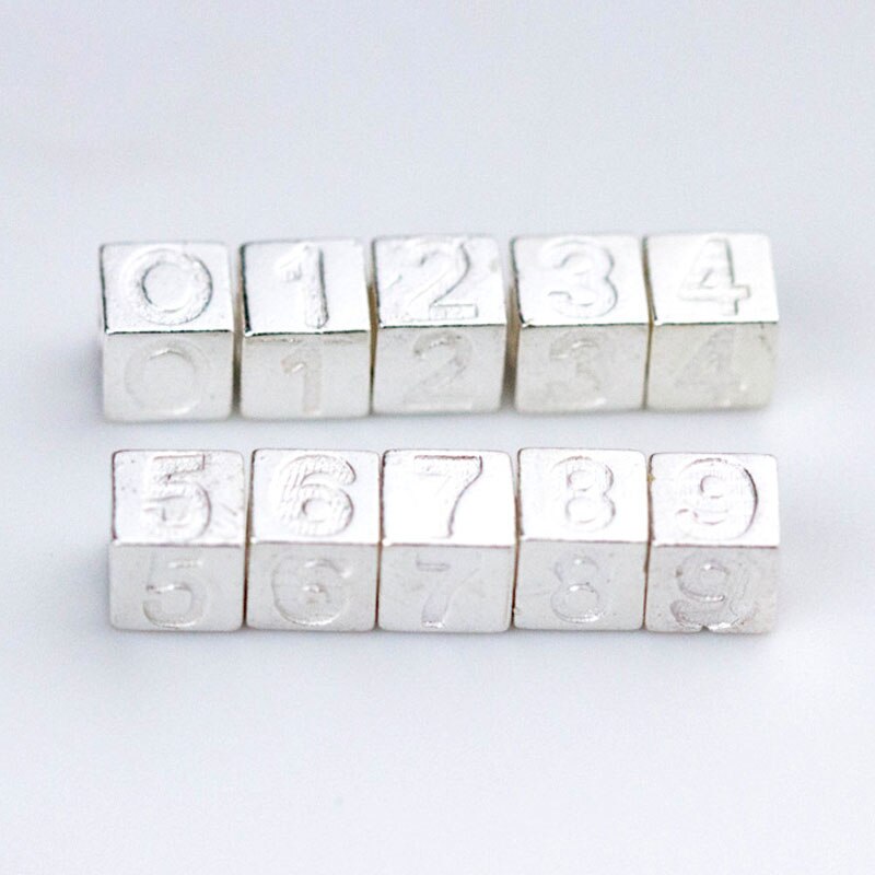 Argento sterlina 925 Numero Quadrato Branelli Del Distanziatore 6 millimetri Braccialetti Fatti A Mano Regalo di Fascino Argento Perline FAI DA TE Gioielleria Raffinata Che Fanno I Risultati