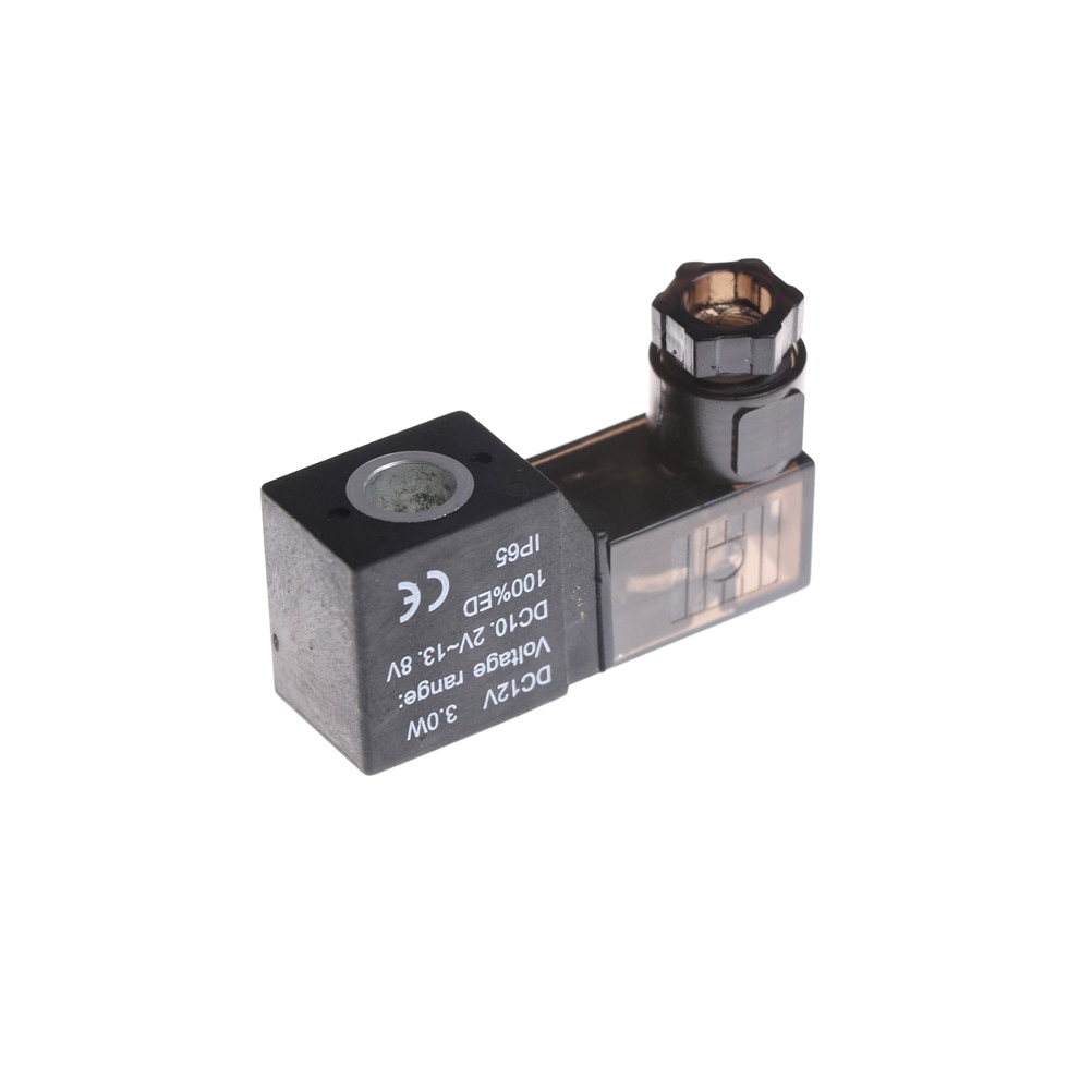 1 X Plastic Solenoid Valve Coil 12V DC, 2Port 2Pos 1/4" BSP Normally Closed Solenoid Valve Coil Led