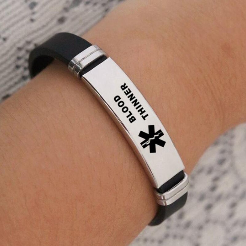 Mannen Alert Id Siliconen Armband Ijs Bangles Polsband Verstelbare Lengte Voor Mannen Vrouwen Kind Sieraden Type 1 Diabetes