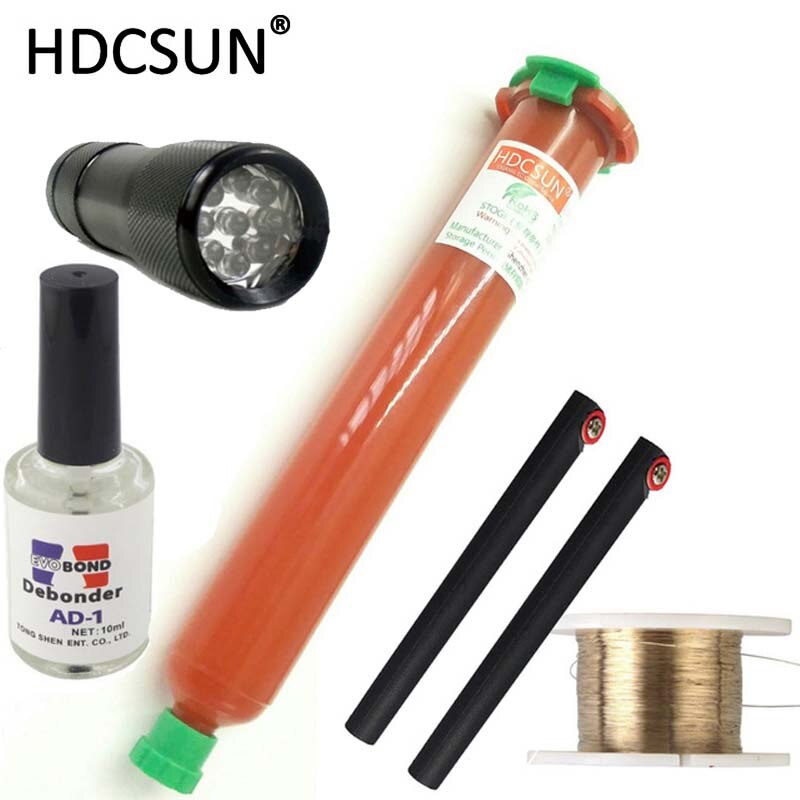 TP-2500 UV glue Optical Clear Adhesive dispergator + uv light solder iron Blade Decal Remover glue LCD touch screen repair: Package 4