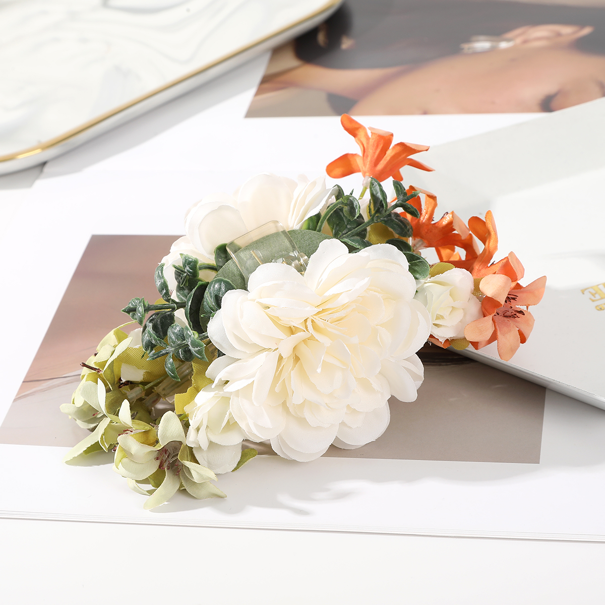 Haimeikang, pinza para el pelo de flores de gran tamaño, garras, cangrejo para el pelo, pasadores gruesos, horquillas, accesorios para el cabello de de verano para mujer: YELLOW