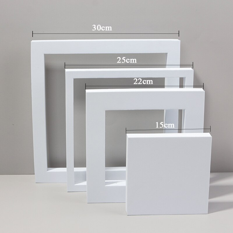 Cubos blancos para fotografía de mesa, Material de decoración de fondo 3D para posar fotos, joyería, juguete cosmético: Square Set 4 pcs