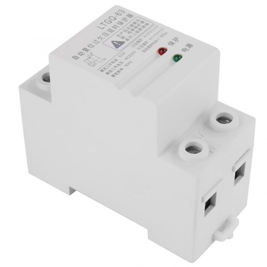 230V 2P63A verzögerung relais modul Einstellbar Automatische Verbinden Überspannung Und Unter Spannung Schutz Relais