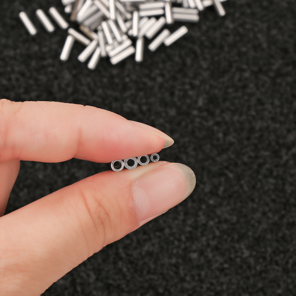 100 stk. runde fiskerør i rustfritt stål fisketråd rør krympehylser kontakt fiskesnøre tilbehør verktøy