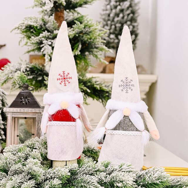 Fundas navideñas para botellas de vino, funda para botella de champán, decoración de cocina para , bolsa para botella de vino, de Navidad y Año: B 2pcs