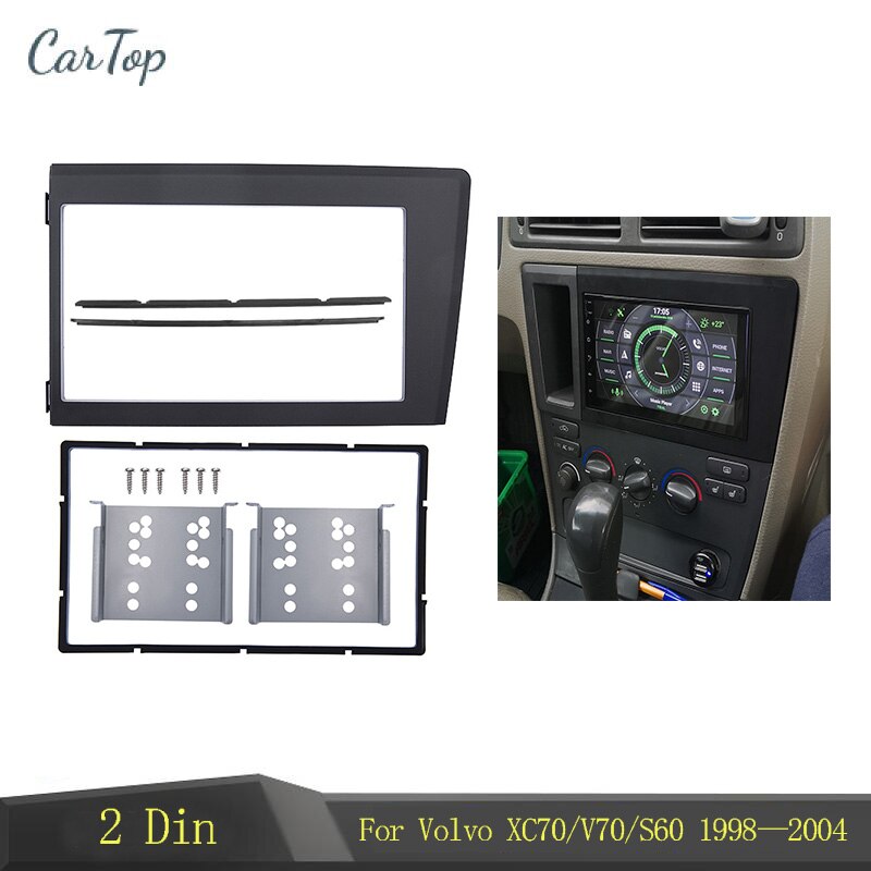 Double Din Car DVD Radio Frame for Volvo XC70 V70 S60 1998—2004 Face Bezel 2 Din Installation Kit Fascia CD Radio