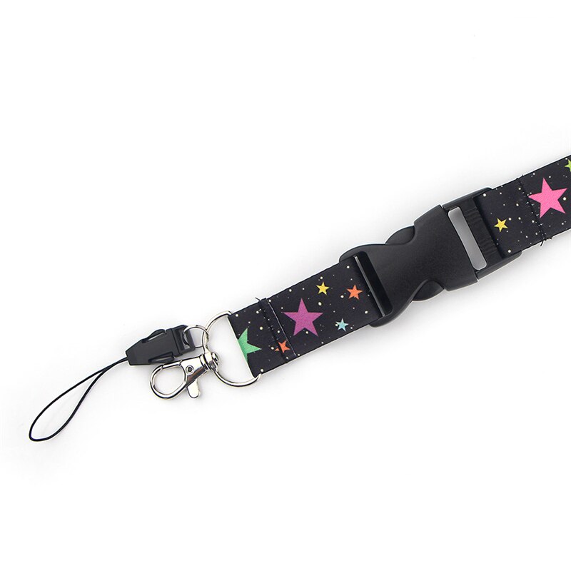 Kleurrijke Sterren Lanyard Keys Telefoon Houder Grappige Neck Strap Met Sleutelhanger Id-kaart Diy Dier Omboordsels Linten Hang Touw