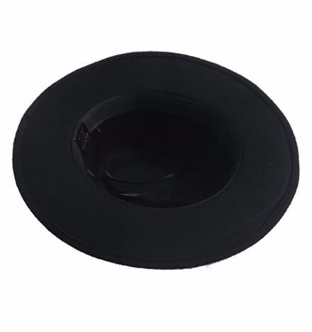 Vintage sombrero Derby vaquero Casual gran sombrero con visera de Jazz sombreros Fedora Sombrero de Panamá para hombres mujeres Unisex accesorios genial: Black