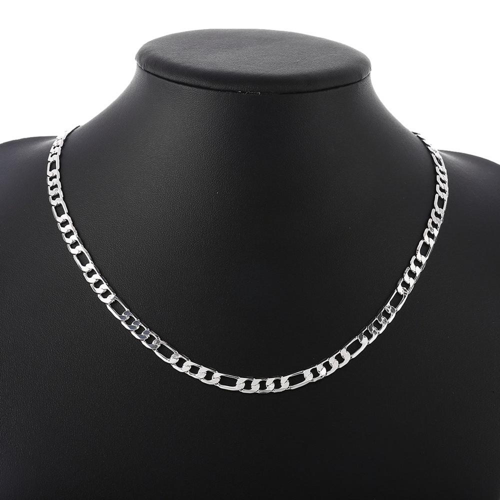 Collier de couleur argent trois pièces, un Ferrero, chaîne en argent pour hommes et femmes, bijoux classiques à la 4MM