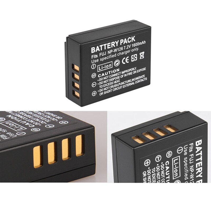 NP-W126 7,2 V 1600mAh NP W126 batería para Fujifilm Fuji X-T2 X-A3 XT2 XA3 X-T20 XT20 X100F NP-W126S de lentes intercambiables