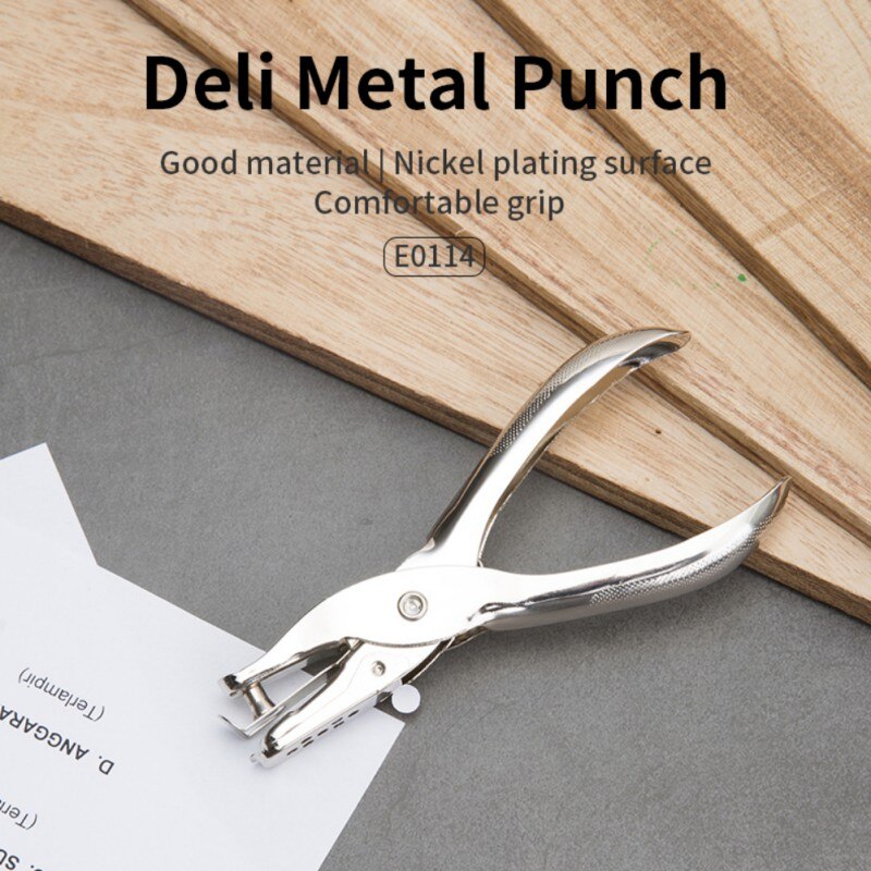 Deli Punching machine Manual paper punching machine can operate 8 sheets of paper at the same time Paper scrap collection