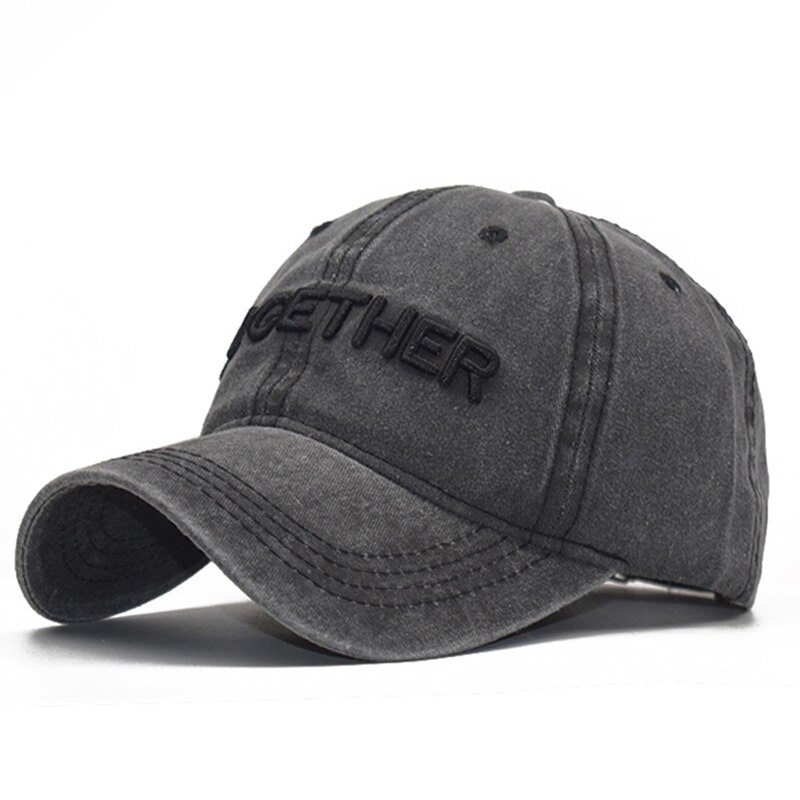 Tredimensionelle bogstaver vaskede broderede mænds baseballkasket udendørs afslappet kvinders solskærmskasket hundrede med ungdomsfarhat: Stil 1