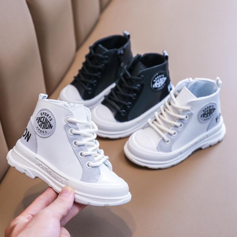 herbst Winter freundlicher Schuhe Mikrofaser Leder Jungen Mädchen Martin Stiefel Weiche Nicht-Unterhose Postleitzahl Warme Plüsch freundlicher stiefel