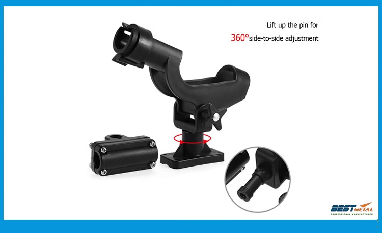 2 pieces BSET MATEL Adjustable Removable 360 degree Fishing Rod Holders Rest Kayak Boat Support Tools Accessories Pole Bracket