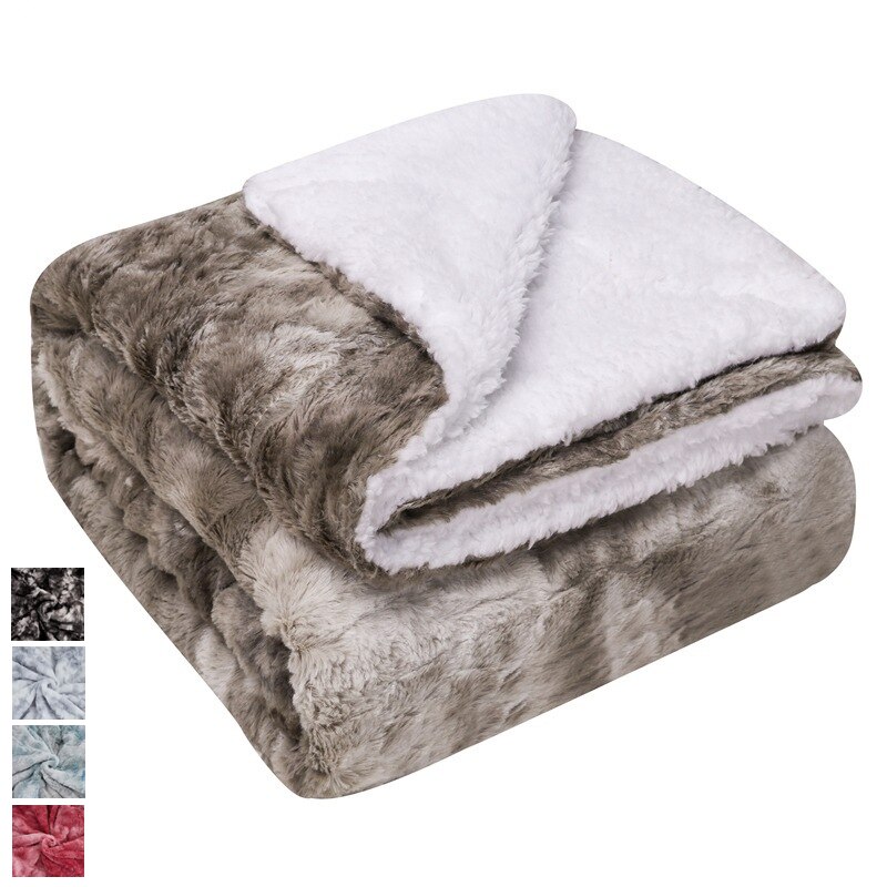 Kasjmier Dikke Sofa Dekens Fleece Sprei Voor Bed Dikker Pluche Dekens Double Layer Thuis Warmer Beddengoed Dekens