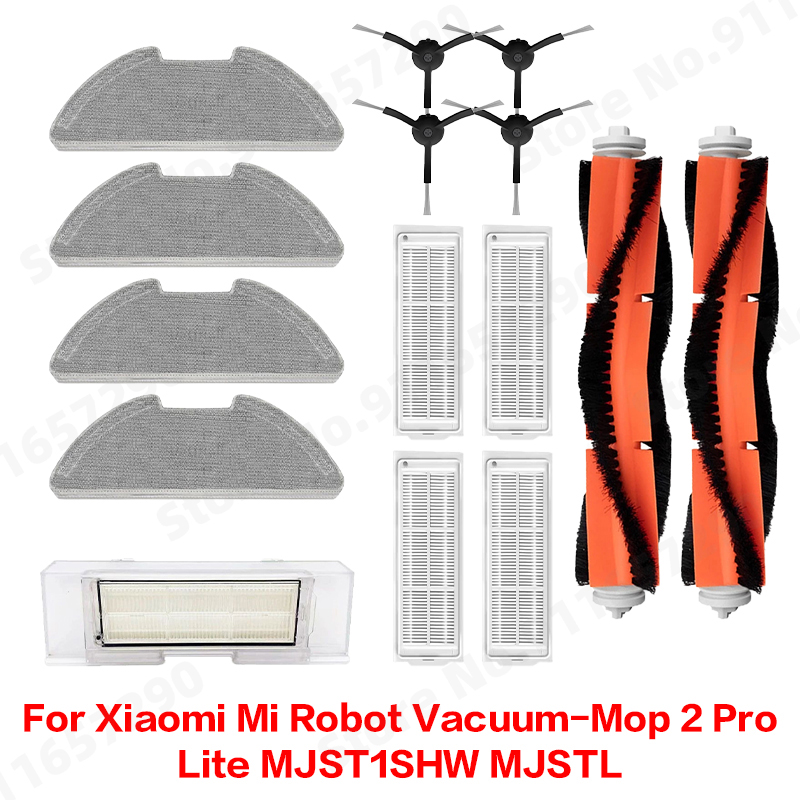 Para Xiaomi Mi Robot aspirador-mopa 2 Pro/Lite MJST1SHW MJSTL Cepillo principal lateral tanque de agua caja de polvo paño de mopa accesorios de filtro HEPA