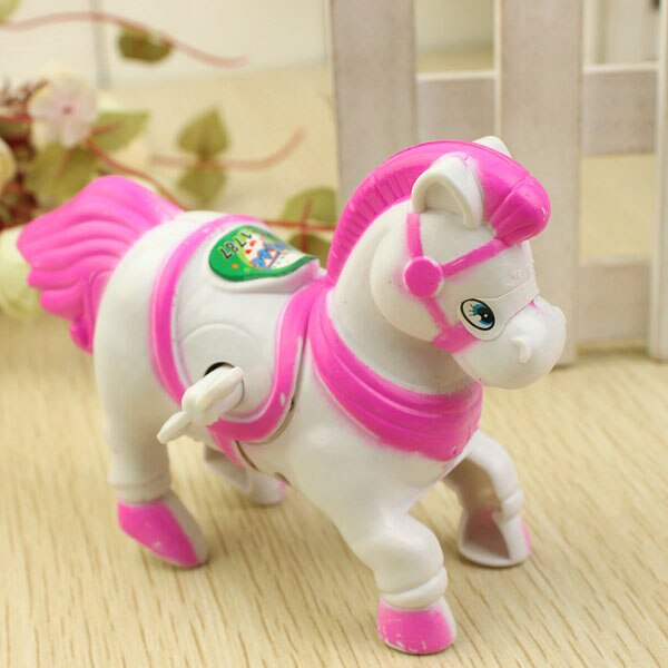 A29 Plastic Clockwork Spring Wind Up Paard Vormige Speelgoed Cadeau Voor Kinderen Kids P0
