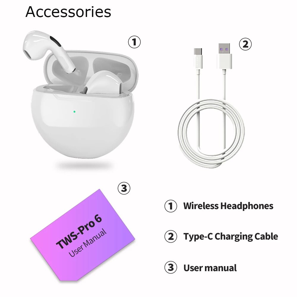 2pcs TWS Bluetooth 5.0 Earphones Charging Box Wireless Headphone 9D Stereo Sports Waterproof Earbuds Headsets With Microphone