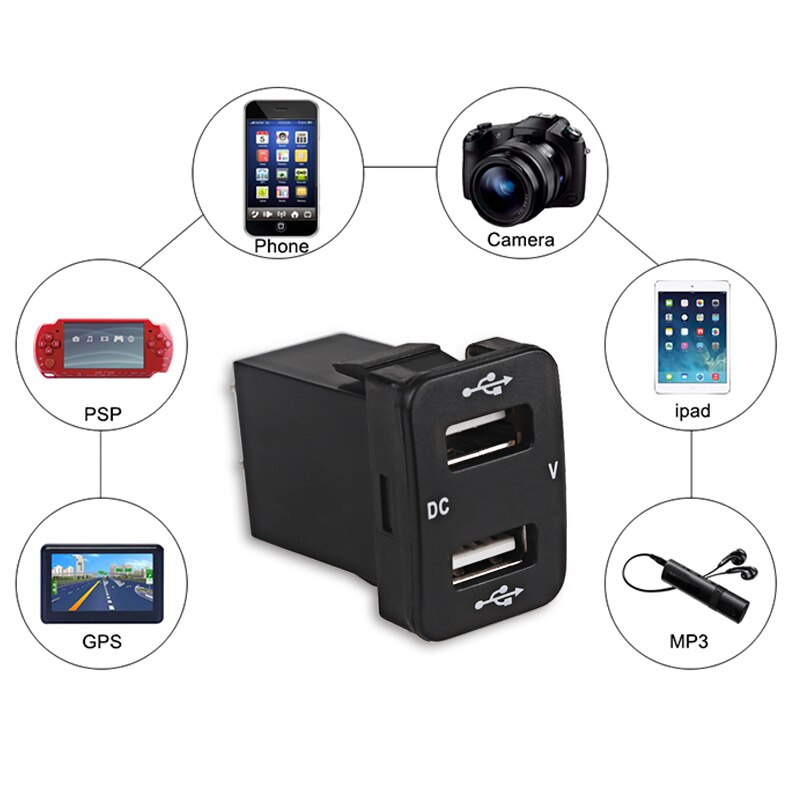 WATERWICH DC 12v USB prise chargeur tension mètre voltmètre allume-cigare 2 Ports adaptateur d'alimentation Interface chargeur pour Toyota
