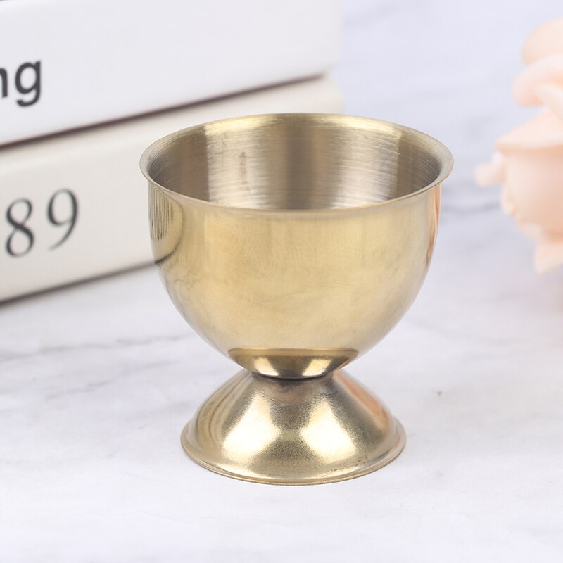 Taza de acero inoxidable para hervir huevos, soporte de acero inoxidable chapado en oro, soporte para taza de vino, estante para huevos, suministros para huevos: Gold