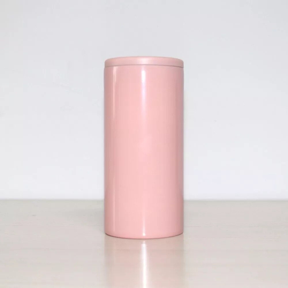 product 12oz Double wall 304 stainless steel thermos insulated vacuum beer cooler,Skinny Can Cooler: Pink