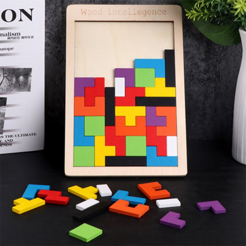 Puzzels Magic Tangram Kinderen Houten Educatief Spel Kind Puzzel Cubes Puzzels Kinderen Speelgoed Kinderen Jongens Meisjes
