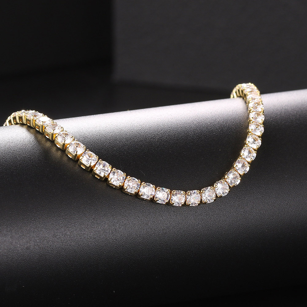 Collar de cadena de tenis de lujo para mujer, Gargantilla Sexy, circonita cúbica, diamante, cuello de hip hop, accesorios de joyería OHN016