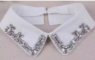 Chemise et faux col pour femmes | , fait à la main, faux col, accessoires de décoration en dentelle avec strass, collier cravate