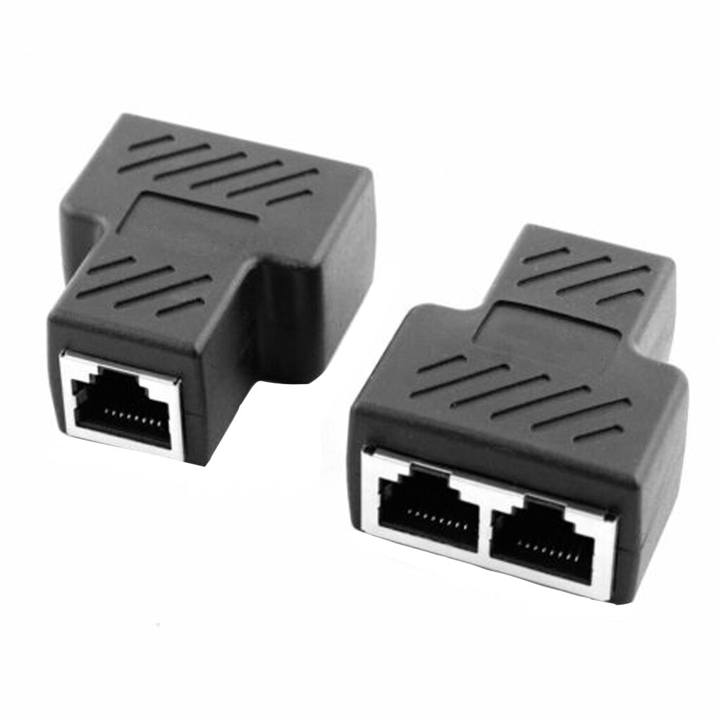 2Pcs Internet Kabel Splitter Ethernet RJ45 Kabel Dual Port Connector Netwerk Cord Splitting Converter