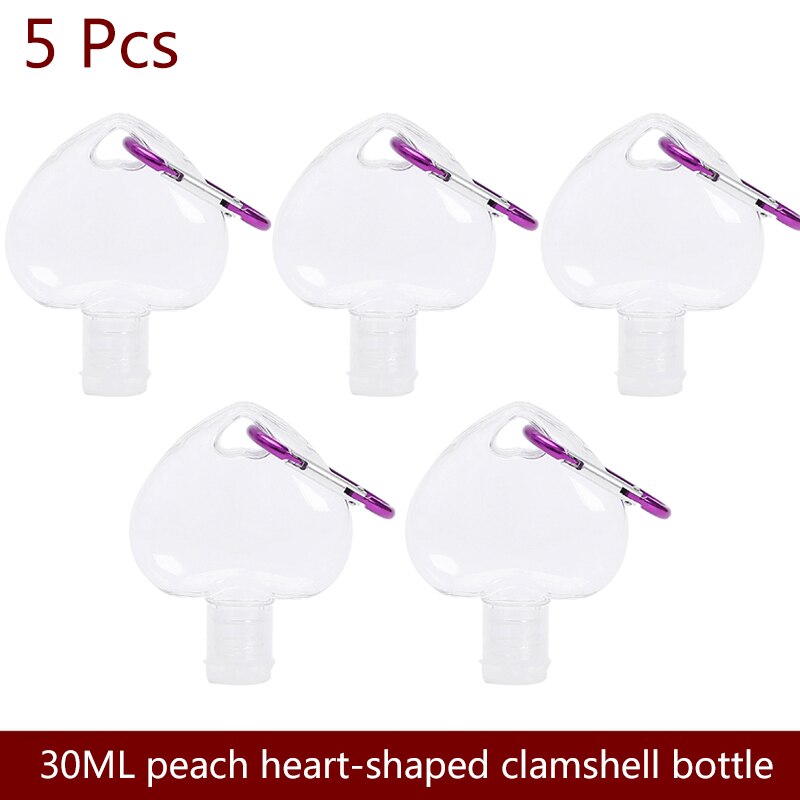 50ml Empty Hand Sanitizer Travel Hook Keychain Carriers Flip Cap Reusable Portable Empty Bottles hook bottle PETG: 5pc 60ml  Long strip
