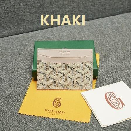 Men's Women's Wallets Purse Handbags Bags Card Holder PU Leather With Dust Bag & Green Box: khaki