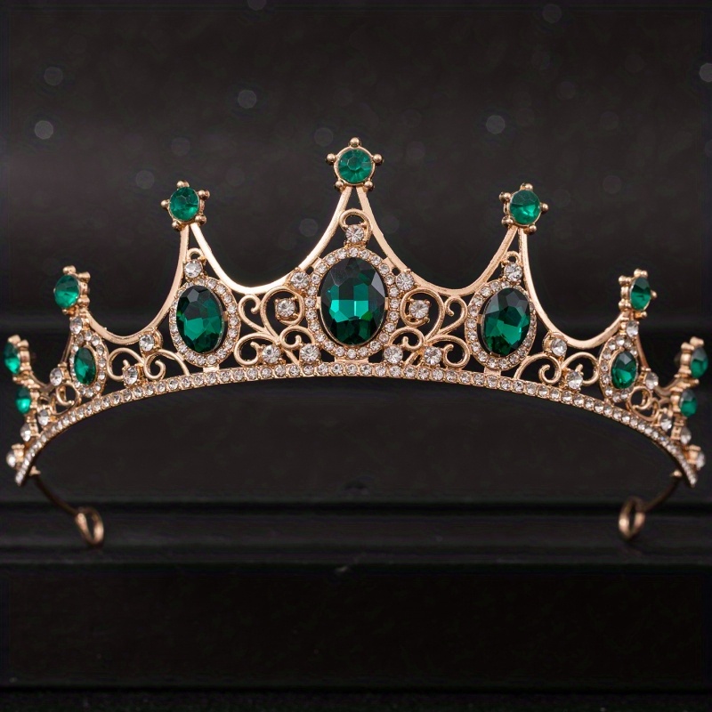 Barokke Kristallen Tiara's En Kronen Strass Prom Diadeem Kroon Tiara Voor Vrouwen Bruid Bruids Bruiloft Haaraccessoires Sieraden: Rose Goud Kleur