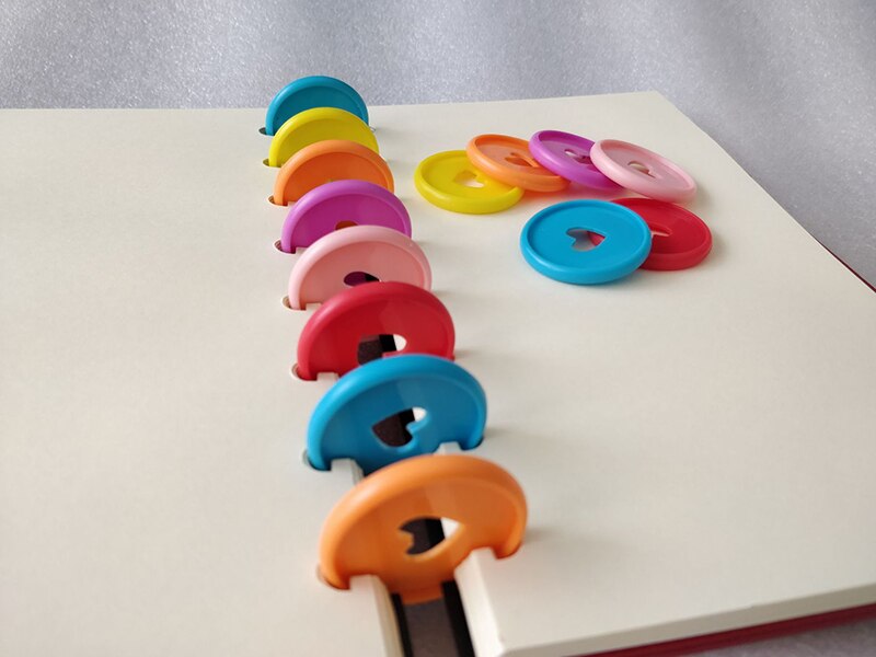 Anneau de liaison en plastique 35MM, trou en forme de champignon, disque à 360 degrés pour bricolage, fournitures scolaires et de bureau