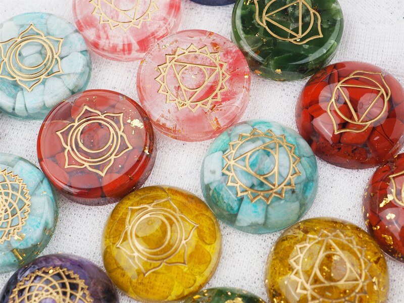 Silicone sete chakras semicírculo hemisfério redondo resina uv molde diy artesanato pingente jóias acessórios