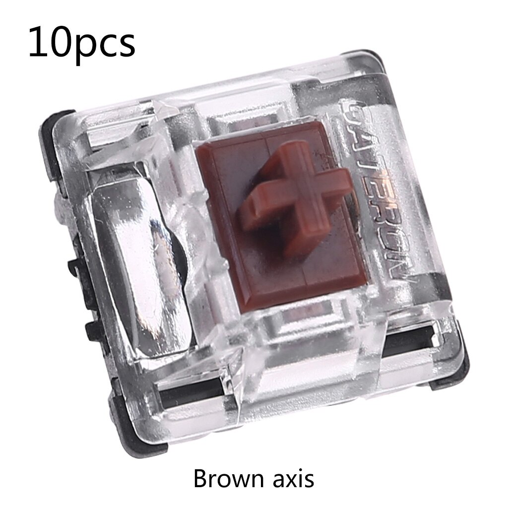 Gateron-interruptor óptico para reemplazar el Teclado mecánico, conmutador óptico GK61 SK64, azul, rojo, marrón, negro, amarillo, eje blanco: 10Pcs Brown