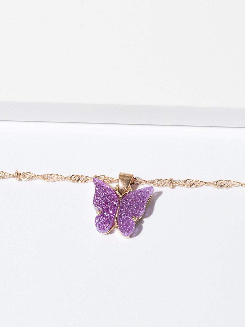 Collar con colgante de mariposa para mujer, colgante de estilo coreano, para de cóctel, joyería: V5