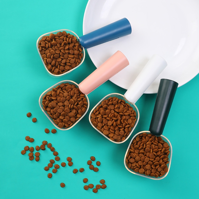 Cuillère à mesurer la nourriture pour animaux de compagnie, avec mesures précises, tasse à mesurer la nourriture pour chien et chat, cuillère transparente, prise confortable