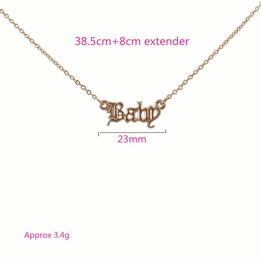 Mode-sieraden Gold Babygirl Brief Ketting Naam Hangers Mooie Voor De Moeder: BABY