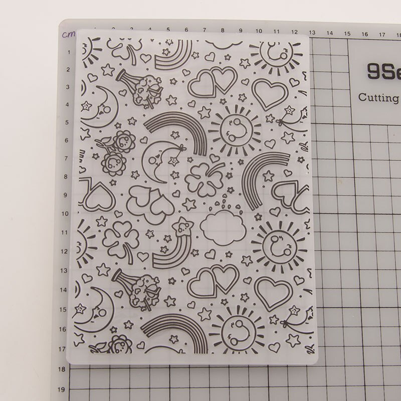 Letter Plastic Embossed Template 3d Christmas Embossing Folders For Scrapbooking DIY Card Making Craft Decoration Supplies: Rainbow