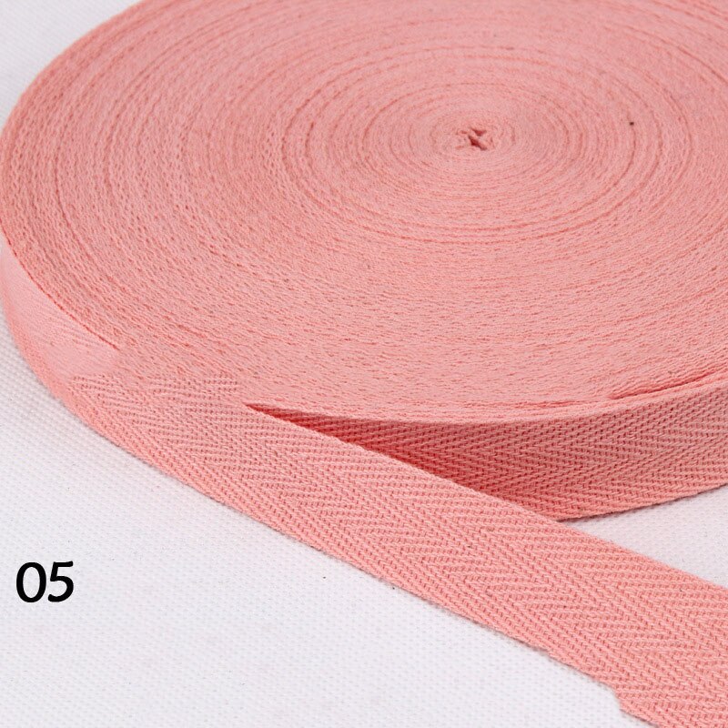 45Meters 10mm Cotton Herringbone Webbing Bias Binding Tape Bag Lable Ribbons for Wrapping Clothes Sewing Accessories DIY Craft: 5 pink
