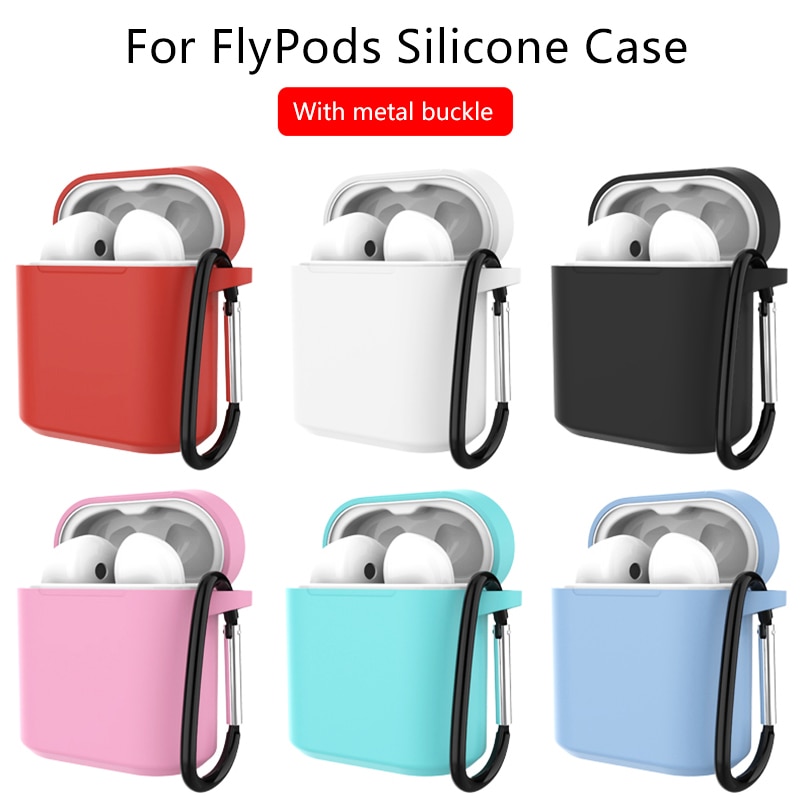 Pokrywa silikonowa etui na słuchawki do Huawei Honor FlyPods Fly Pods Pro futerały ochronne do Freebuds 2 Pro karabińczyk metalowy haczyk