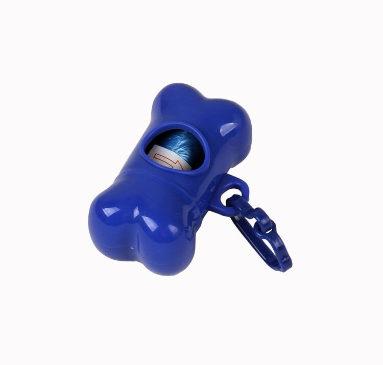 Huisdier Afvalzak Dispenser Voor Hond Kak Tassen Bone Vorm Plastic Huisdier Kleine Hond Outdoor Afval Kak Bag 10 Roll huisdier Afval Kak Tassen: Navy blue