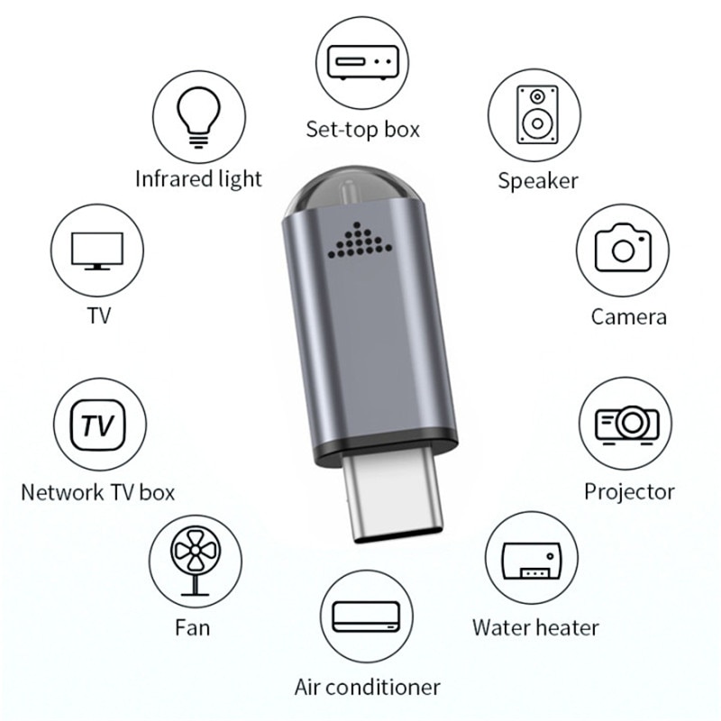 Mikro USB Typ-C Schnittstelle Drahtlose Infrarot Fernbedienung Adapter Clever App Kontrolle telefon Absender Für Android Handys