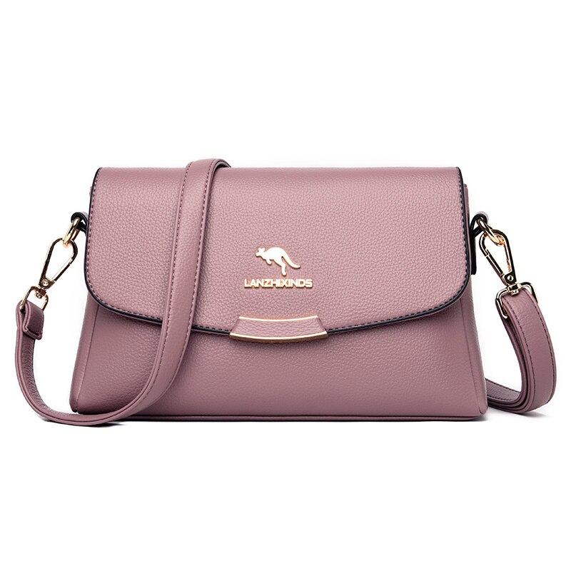 Luxury Women Pu Leather Shoulder Bags for Women Brand Crossbody Bag Ladies Classic Small Square Bag: Purple